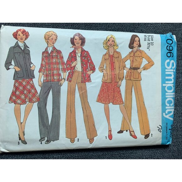Simplicity Misses Shirt Jacket Pants Sewing Pattern sz 10 7096 - uncut - Picture 11 of 11